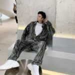 Street Fashion Velvet Suit Green Velvet Pant Suit Mens
