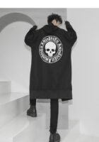 Korean Fashion Men's Windbreaker Jacket Zip Up Jacket Long Skull Jacket