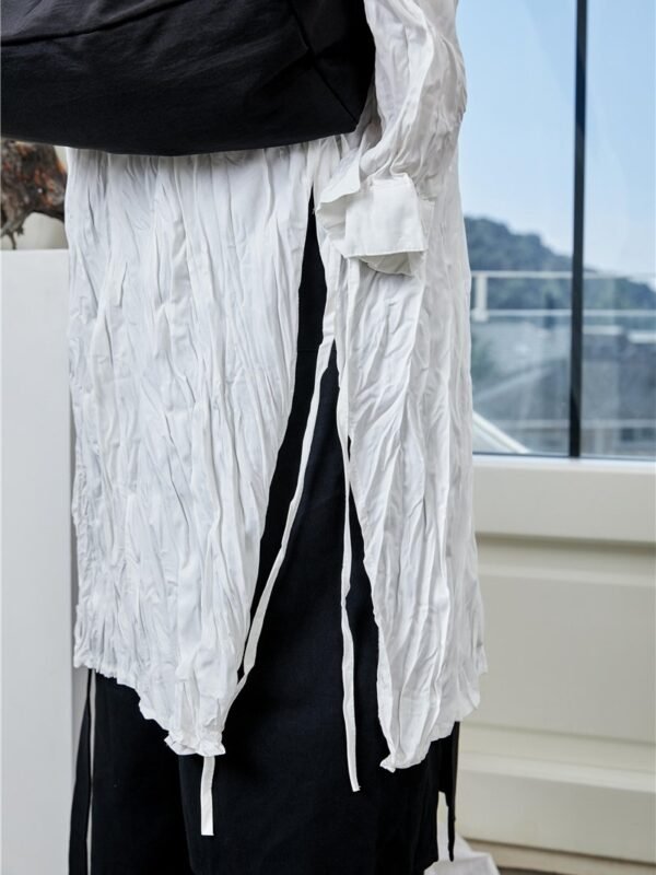 Niche Yoji Yamamoto Dark Design Sense Pleated Strap Long Shirt Jacket