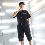 Summer Workwear Jumpsuit Men's Loose Straight Short Sleeves Jumpsuit Men's Korean Version Trend Men's Casual Shorts Pants