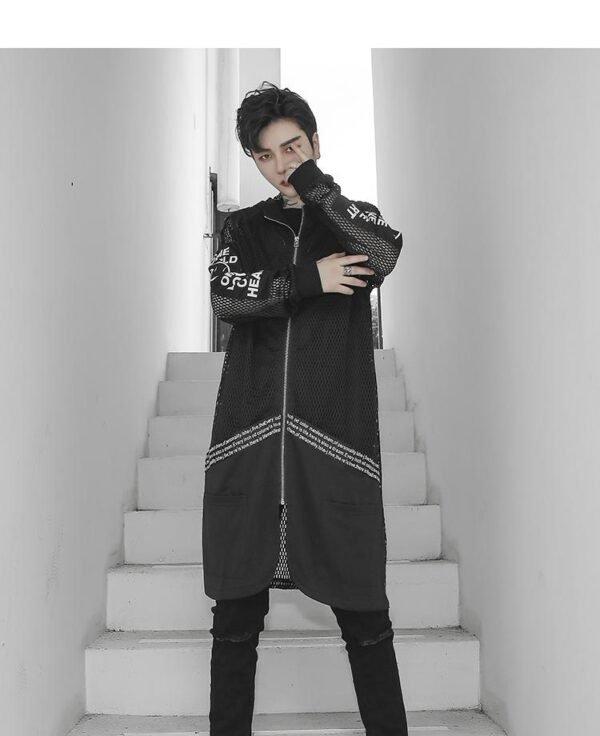 Fashion Streetwear Mesh Cardigan Mesh Jacket Loose Cardigan