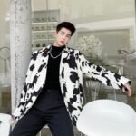 Cow Print Jacket Long Sleeve Cow Coat Men's Blazer