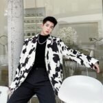 Cow Print Jacket Long Sleeve Cow Coat Men's Blazer