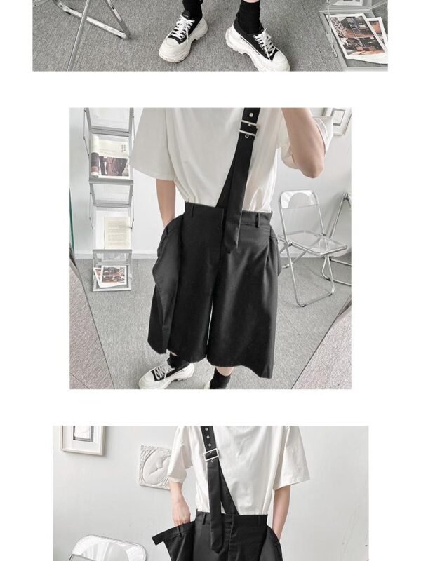 K1897 P65 Irregular Deconstruction Suspender Shorts