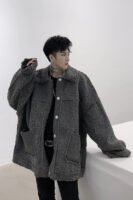 KK1252P155 Winter Fur Jacket Thickened Men's Loose Cotton Jacket