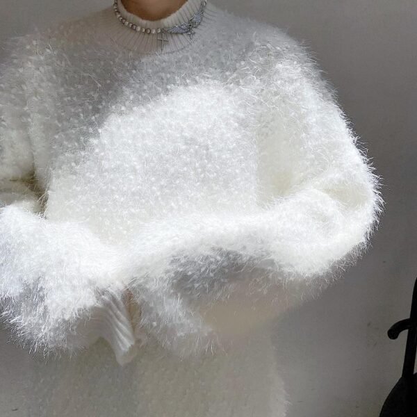 Androgynous Mohair Sweater Oversize Sweater White Sweater Black Sweater