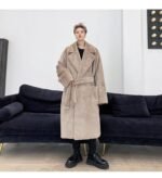 KK1558 solid color metal pendant men's rabbit fur thick coat jacket