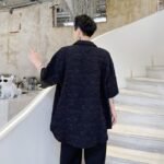 KK1702/P110 Solid Color Dark Floral Short-sleeved Suit Jacket