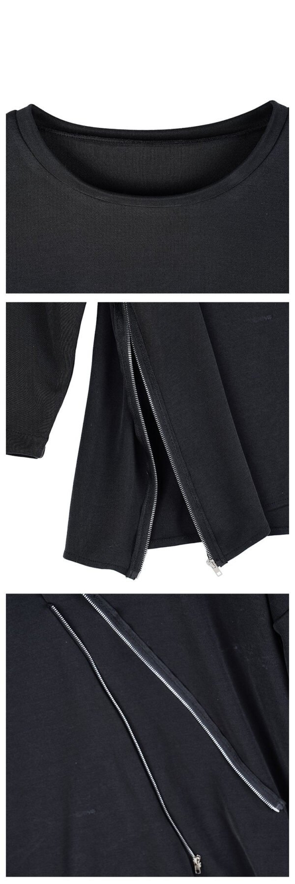 Original Design New Dark Series Yamamoto Yaosi Style Zipper Long Sleeve T-shirt