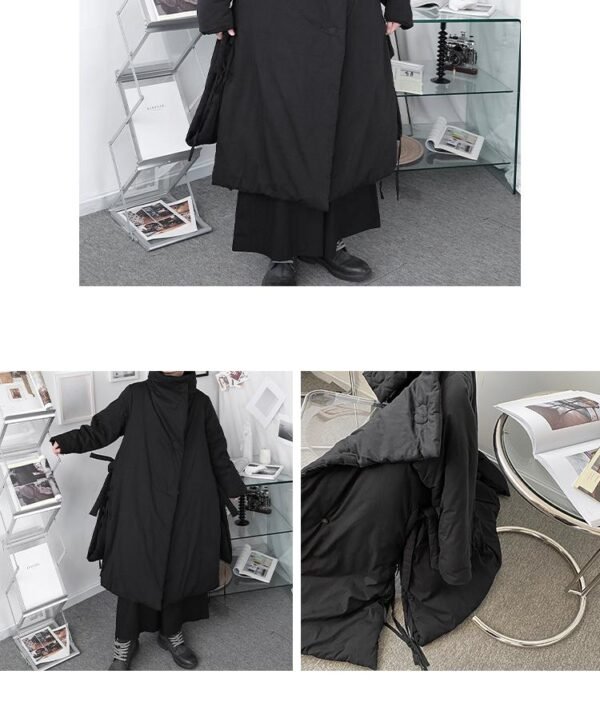 W1887 P185 Winter Long Over-the-knee Super Warm Cotton Coat Loose Japanese Niche Dark Gothic