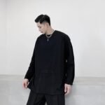 A452--652--P75  A New Round Collar, Dark Collar, Wind Jacket, Woolen Sweater, Men's Fashion Blazer  Tide