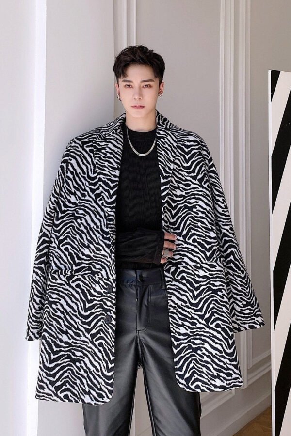 P135 Winter Personality Thick Long Suit Jacket