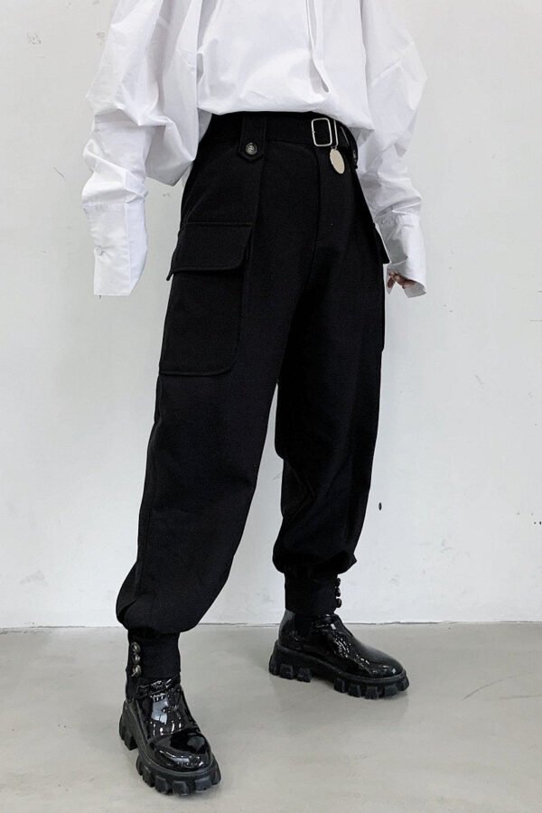 Yoiji Yamamoto Black Pants Men's Harlem Pants Casual Pants With Pocket Cargo Pants