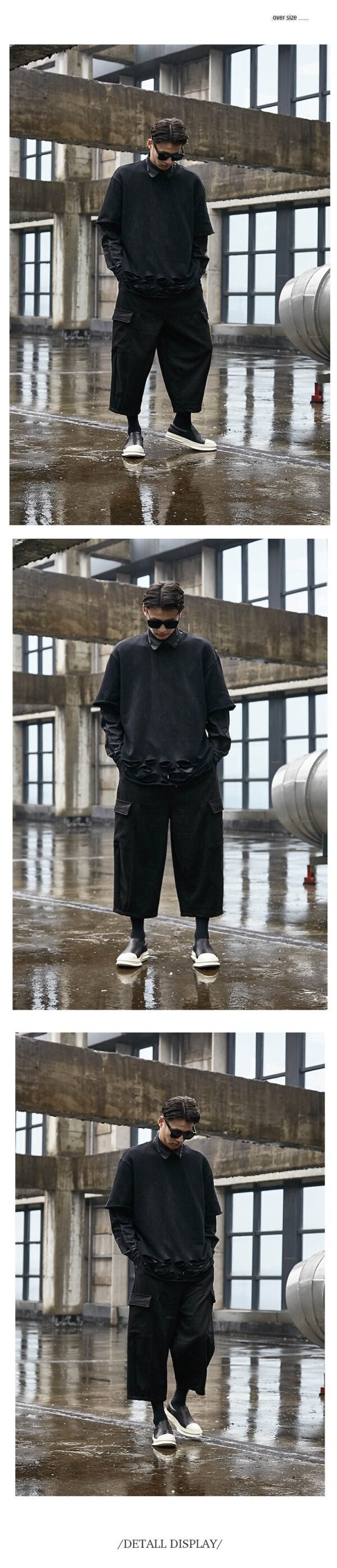 Wide Leg Dark Hong Kong Style Yamamoto Style Four Season Loose Straight Tube Men's Casual Pants