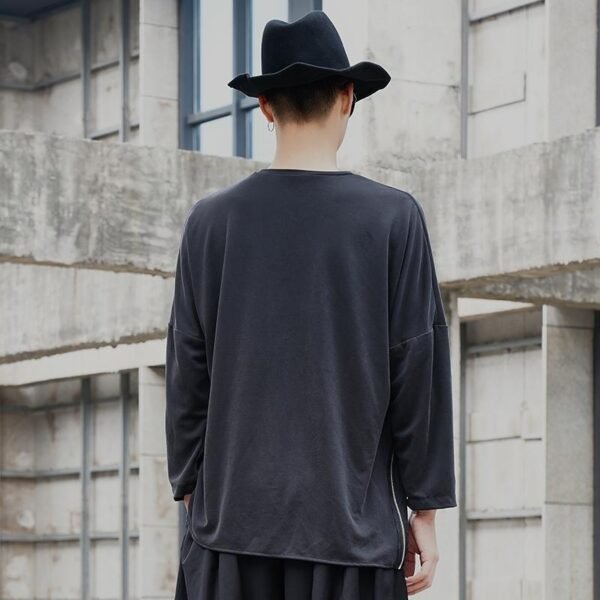 Original Design New Dark Series Yamamoto Yaosi Style Zipper Long Sleeve T-shirt