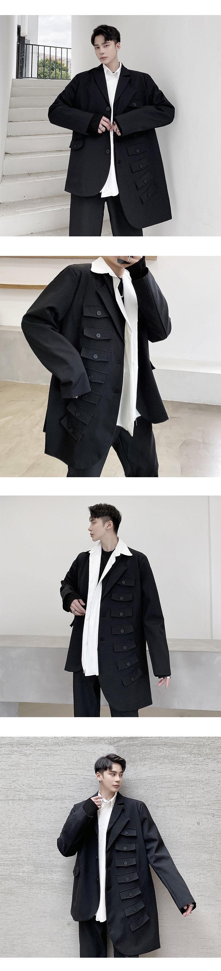 P125 Asymmetric Loose Jacket
