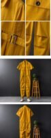Summer Fashion Men's Short Sleeve One Piece Suit Plus Size Casual Leggings Performance Suit Men's and Women's One Piece Overalls