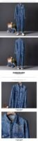 Spring and Autumn Tide Men's Tooling Jumpsuit Striped Jeans Jumpsuit Men's Korean Version of Slim Bib Blue