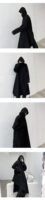 Yohji Yamamoto Dark Mysterious Hooded Cloak Long Black Trench Coat Windbreaker