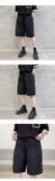 H1202 P75 Dark Black Ins Casual Beach Pants