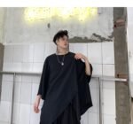 Summer Dark Asymmetric Short Sleeve T-shirt