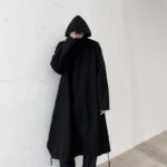 Yohji Yamamoto Dark Mysterious Hooded Cloak Long Black Trench Coat Windbreaker