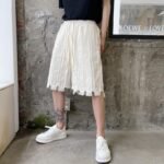 Kk1611 / P90 solid color patchwork design hair beard denim shorts