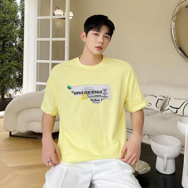 CT105-P65 Pin Printed Casual Loose T-shirt