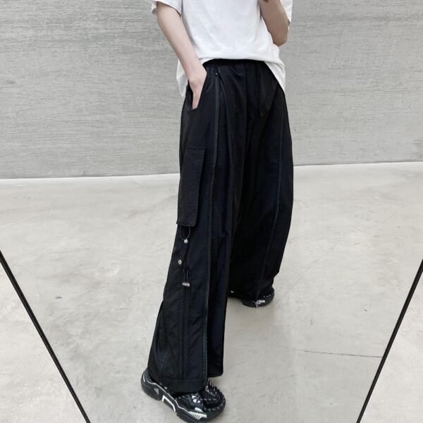 DK204 Casual Pants with Various Wearing Methods Men's Leggings and Overalls Loose Trend Straight Wide-leg Pants