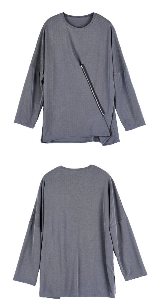 Original Design New Dark Yamamoto Style Zipper Long Sleeve T-shirt