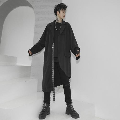 Fashion Streetwear Black Cardigan Long Cardigan for Men