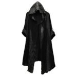 Fashion Gothic Cardigan Men's Long Loose Black Cardigan Chiffon Cardigan With Hooded