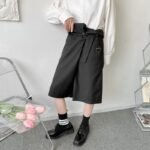 K1858 P55 Asymmetrical Loose Five-point Pants