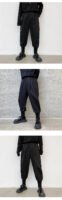 H1132 Dark Line All-match Loose Half Elastic Waist Casual Trousers