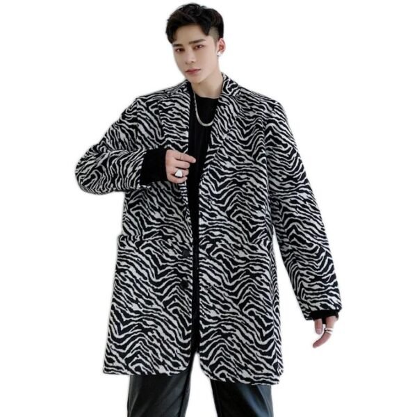 P135 Winter Personality Thick Long Suit Jacket