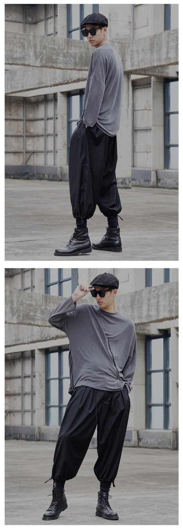 Original Design New Dark Yamamoto Style Zipper Long Sleeve T-shirt