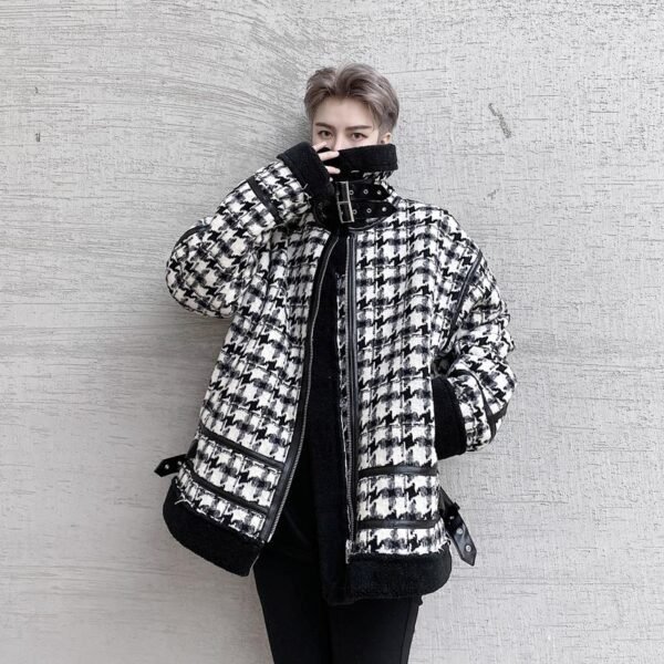 KK1545/P215 Thousand Birds Composite Velvet Thickened Jacket