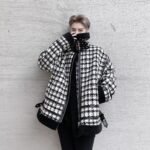 KK1545/P215 Thousand Birds Composite Velvet Thickened Jacket