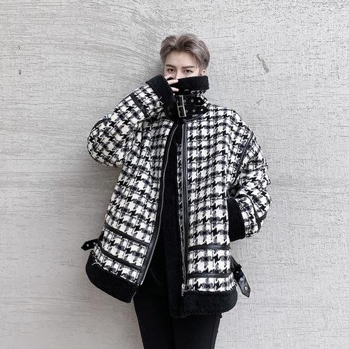 KK1545/P215 Thousand Birds Composite Velvet Thickened Jacket