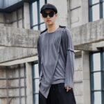 Original Design Dark Yamamoto Style Back-and-forth Stitched Long-sleeved T-shirt
