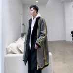 Retro Plaid Wool Coat Plaid Trench Coat Flannel Coat Checkered Jacket Double Breasted Coat