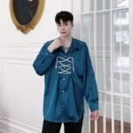A345 Autumn Retro Long Sleeve Shirt Couple Outfit