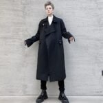 P125 Autumn and Winter Mid-length Men's Windbreaker Loose Lapel Jacket