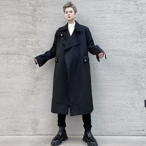 P125 Autumn and Winter Mid-length Men's Windbreaker Loose Lapel Jacket