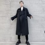 P125 Autumn and Winter Mid-length Men's Windbreaker Loose Lapel Jacket