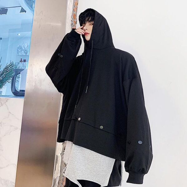 Yamamoto dark autumn rivet decorating bat sleeve cap hooded jeans men's head coat