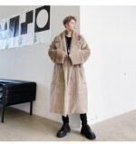 KK1558 solid color metal pendant men's rabbit fur thick coat jacket