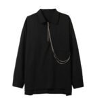 S87 Fall New Design Sense with Pendant-feeling Loose-fitting Casual Literary Shirt