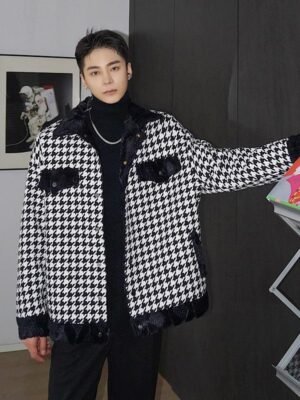 7620-P165 Winter Woolen Plaid with Thick Coat on Both Sides