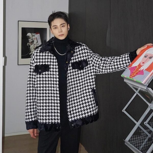 7620-P165 Winter Woolen Plaid with Thick Coat on Both Sides